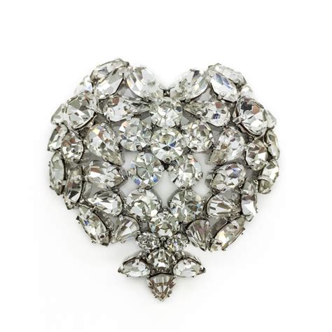 heart-shaped brooch signed dior|Vintage Christian DIOR 1960’s Heart Crystal Brooch.